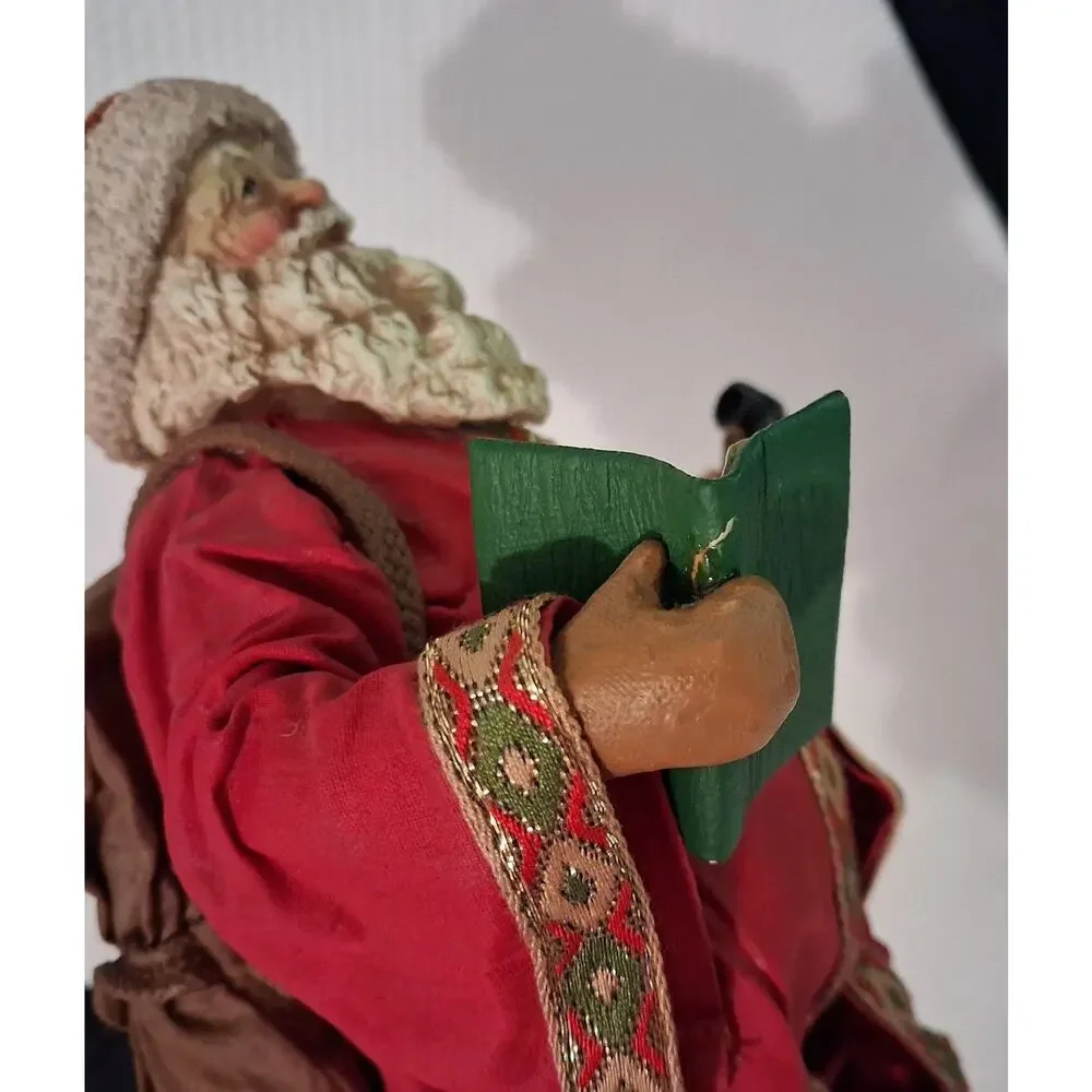 Vintage 1988 Clothtique Possible Dreams Santa Claus Figure Book Pipe Backpack